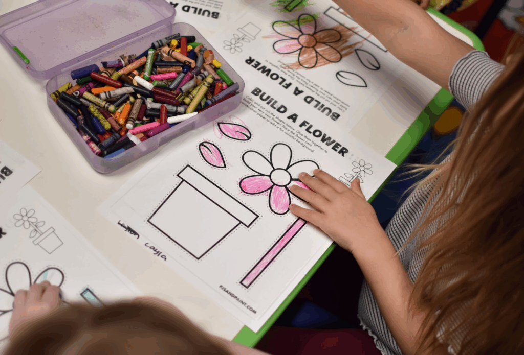 Preschoolers in Magnolia completing a learning activity.